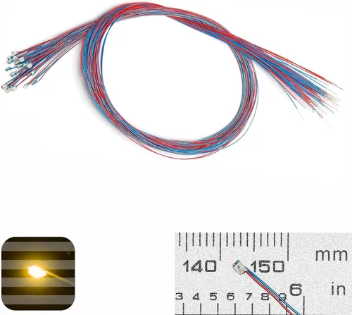 Vista 19 de 50 piezas de LED micro precableados con soldadura previa, LEDs SMD 0805 con accesorios de montaje para construcción de modelos para principiantes