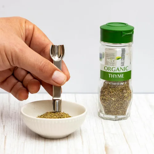 Vista 4 de Mini herramienta de acero inoxidable para hierbas secas, especias, polvo y sal con purpurina Brocoli