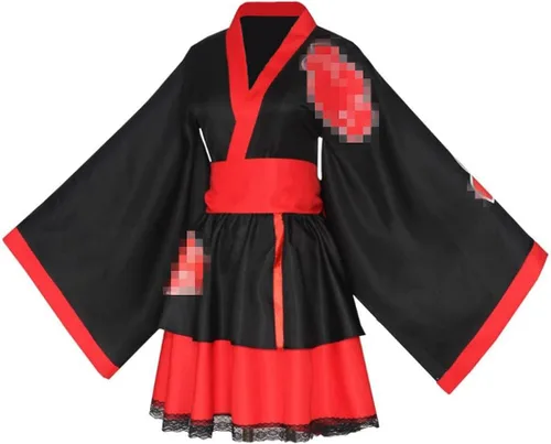 Vista 3 de Akatsuki Uchiha - Vestido kimono de anime para cosplay Halloween disfraz de baile