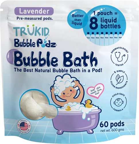 Vista 22 de TruKid Bubble Podz - Baño de burbujas para niños, niños pequeños y bebés, bomba de baño suave y refrescante sin lágrimas para piel sensible