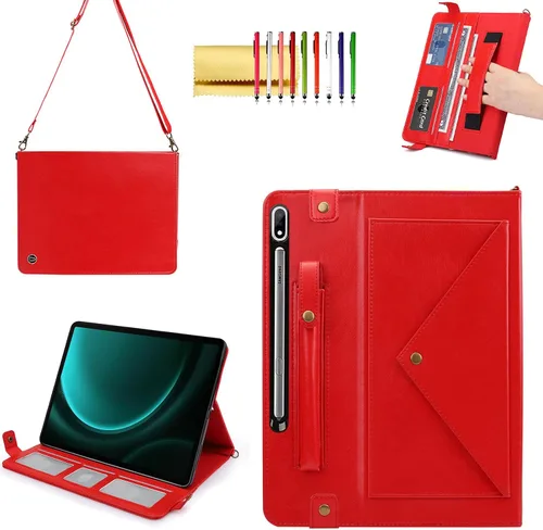 Vista 20 de Bolso Funda para Samsung Galaxy Tab S10 FE/S9 FE 10.9"/S9/S8/S7 11", Techcircle Folio con Soporte Cruzado, Billetera con Ranura para Lápiz S Pen