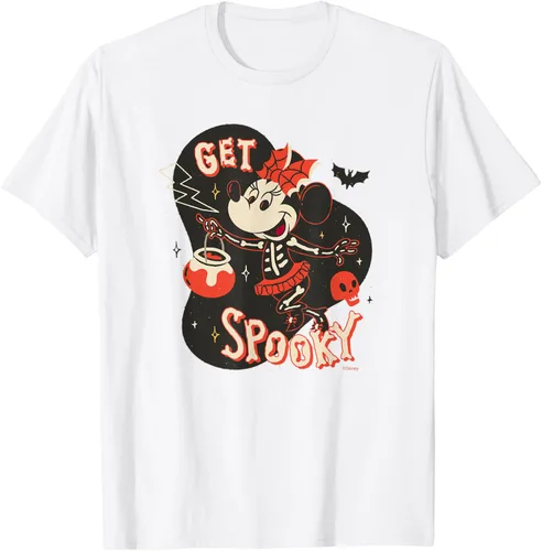 Vista 64 de Disney Disfraz de esqueleto de Minnie Mouse para Halloween, camiseta espeluznante Negro