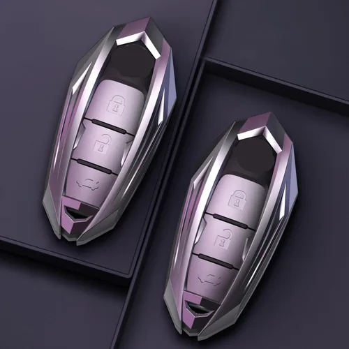 Vista 6 de LAVIYE Carcasa protectora de aleación de zinc para coche, llaves de control remoto, para Nissan TEANA Sunny Sima X-Trail Qashqai Murano Patrol Q50