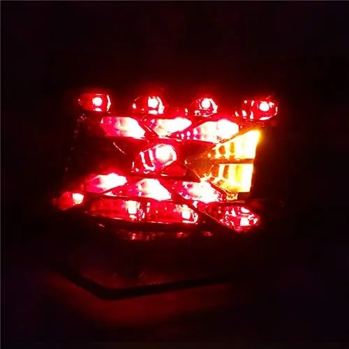 Vista 8 de Luz trasera trasera intermitentes de freno Luz LED integrada para Kawasaki Z650 Z900 Ninja 650 2017 2018 2019 2020 2021 (cromo)