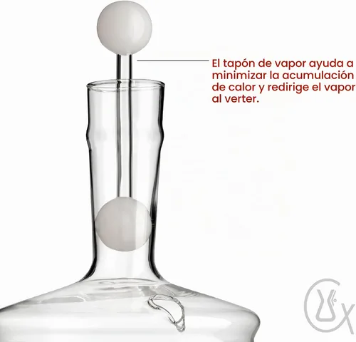 Vista 4 de CHEMEX Hervidor de agua de vidrio soplado a mano, 2 cuartos de galón