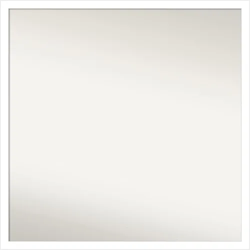 Vista 104 de Amanti Art Espejo de baño blanco para sobre el fregadero, 22 x 45 pulgadas, espejo de tocador rectangular blanco Lucie, marco de madera moderno