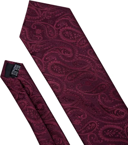 Vista 103 de Barry.Wang - Juego de corbata de seda para hombre, diseño de cachemira, pañuelo y gemelos de bolsillo
