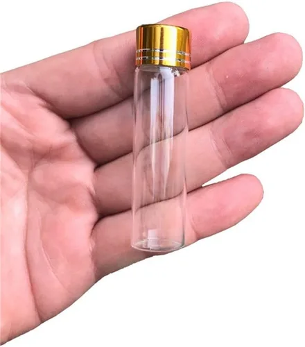 Vista 6 de Botellas de vidrio pequeñas transparentes transparentes de 0.2 fl oz con tapa de rosca, mini frascos pequeños, mini botella de deseos lindos, tapa