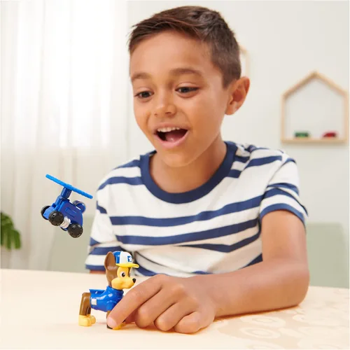 Vista 3 de Paw Patrol, Big Truck Pups Chase Figura de acción con dron de rescate con clip, cápsula del centro de comando y amigo animal, juguetes para niños