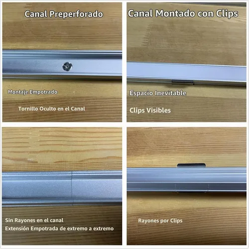 Vista 8 de THMOOTHER Difusor de canal LED en forma de U de 6.56 pies preperforado, paquete de 8 perfiles de aluminio con cubierta lechosa, montaje