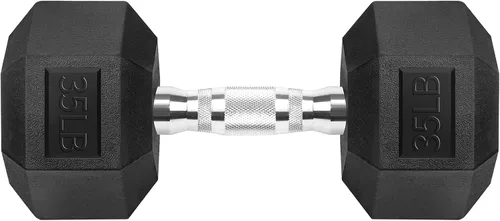Vista 25 de Juego de mancuernas hexagonales de hierro fundido con revestimiento de goma