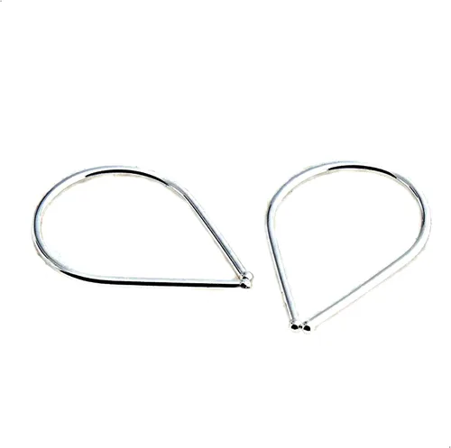 Vista 17 de 13mm de plata de ley 20 GA Aretes de aro invertidos colgantes de lágrima hipoalergénicos ligeros con hilo para mujer
