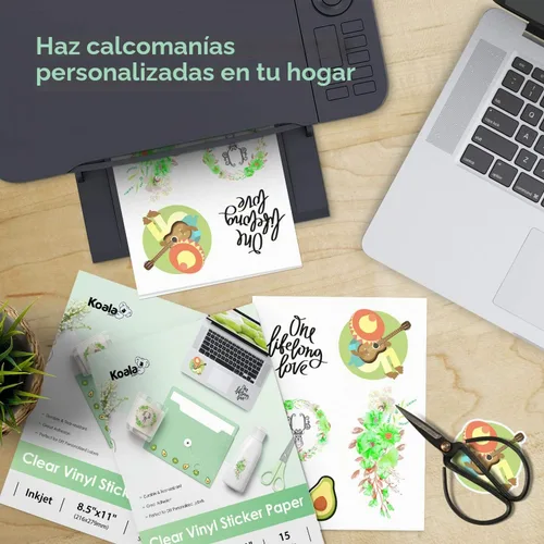 Vista 8 de Koala - Papel adhesivo transparente 95% para impresora de inyección