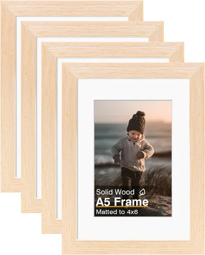 Vista 58 de KINLINK Marco de fotos de 3.5 x 5 pulgadas, color negro ceniza, marcos de madera maciza con plexiglás para mesa y montaje en pared, marcos de fotos