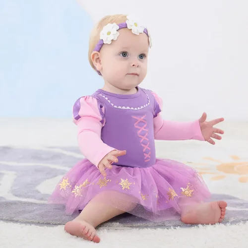 Vista 8 de WOPLAY 3Pcs Costumes Bodysuit for Baby Toddler Girls Princess Romper for Halloween Christmas New Yearswith Necklace