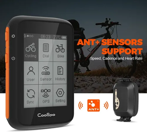 Vista 3 de COOSPO Paquete GPS Bike Computer BC200 Cadencia Sensor de Velocidad Bluetooth ANT+Ciclismo RPM Sensor BK467
