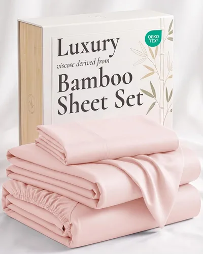 Vista 19 de Hotel Sheets Direct - Juego de sábanas 100% viscosa derivada de bambú tamaño individual - sábanas refrescantes con 1 funda de almohada 01-Blanco