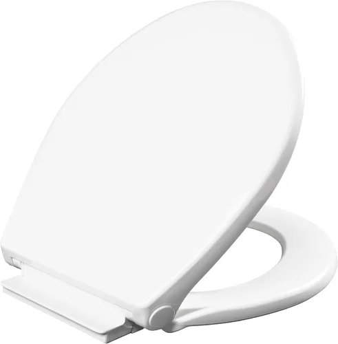 Vista 2 de Mayfair Preston - Asiento de inodoro con bisagra simple fácil de limpiar, moderno asiento de inodoro de plástico de cierre lento, fabricado