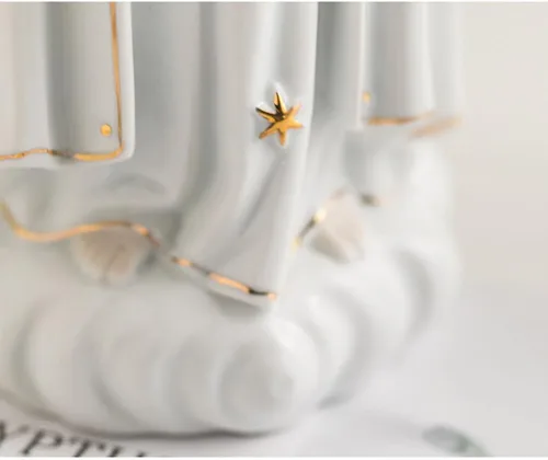 Vista 8 de Figura de Nuestra Señora de Fátima, Estatua de la Virgen María, Estatua Religiosa de Cerámica, Escultura Católica Decoración Cristiana Regalo