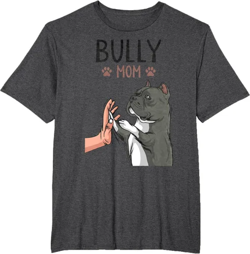 Vista 23 de American Bully Mom Cute Dog Mama Camiseta divertida para mujer, Blanco, S