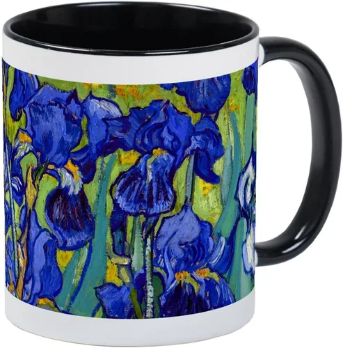 Vista 14 de CafePress Irises By Vincent Van Gogh Taza de café de cerámica de 11 oz (11.0 fl oz)