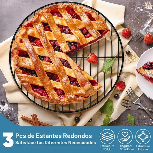 Vista 6 de P&P CHEF Estante de cocina redondo, rejilla de enfriamiento para vapor, 7.5 Negro