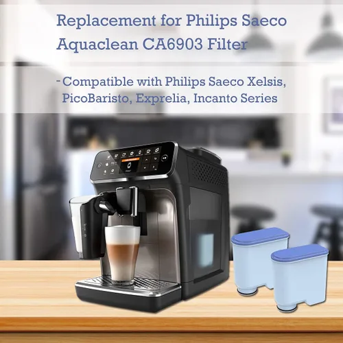 Vista 2 de Filtro de café compatible con Philips AquaClean,CA6903 Aqua Clean Filtro de agua para máquinas de café totalmente automáticas, agua dedicada a