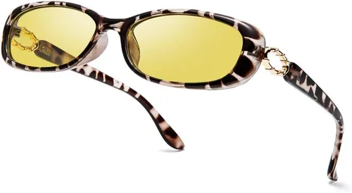Vista 2 de Gafas de conducción nocturna para mujer, antirreflejos, polarizadas, fotocrómicas, visión nocturna, leopardo