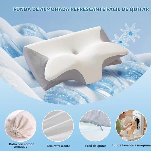 Vista 6 de Almohada cervical para el cuello, espuma viscoelástica