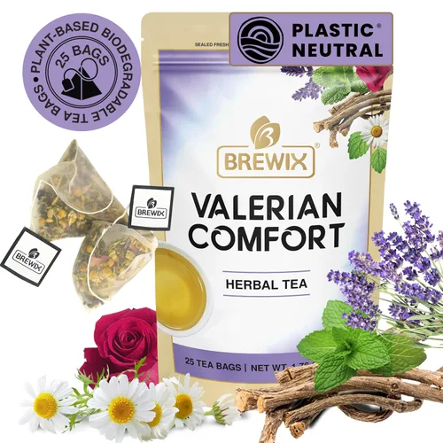 Vista 42 de BREWIX, Bedtime Blossom - Té suelto de hierbas (más de 50 tazas) sin cafeína y totalmente natural Mezcla relajante floral nocturna Rooibos