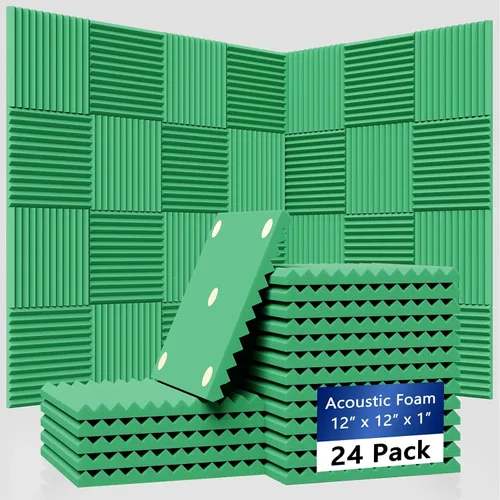 Vista 7 de Paquete de 15 paneles hexagonales de espuma a prueba de sonido para paredes, paneles acústicos de 12" x 11" x 0.35" de alta densidad que absorben