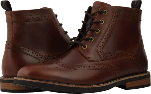 Vista 7 de Nunn Bush Odell Wingtip Vestido Casual Chukka Bota, Tan Crazy Horse Negro(Black Tumbled)
