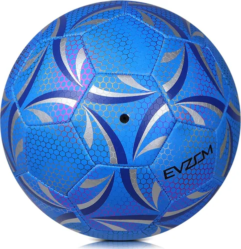 Vista 4 de EVZOM Balón de fútbol luminoso oficial juego de fútbol americano, tamaño 3, tamaño 4, tamaño 5 para niños, niñas, adultos, al aire libre