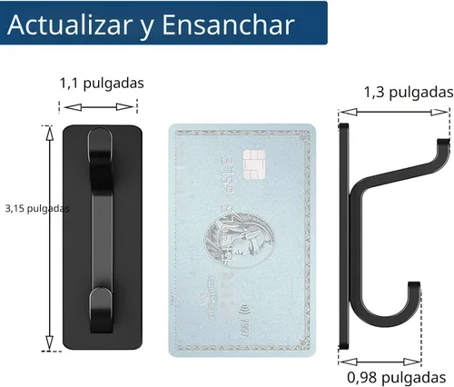 Vista 4 de Pickpiff Ganchos adhesivos fuertes de 13 libras para abrigo y toalla, color negro, paquete de 4