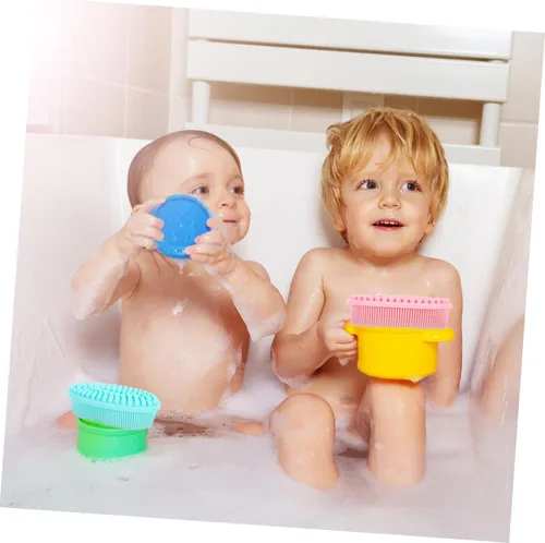 Vista 6 de NOLITOY Cepillo de baño suave para limpieza de la piel, 2 piezas, promueve el desarrollo sensorial, la unión emocional para una estimulación táctil