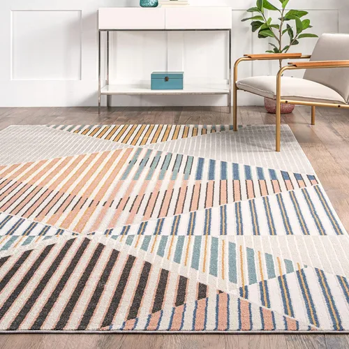Vista 7 de nuLOOM Skyler - Alfombra contemporánea geométrica de diamantes, 4 x 6, beige