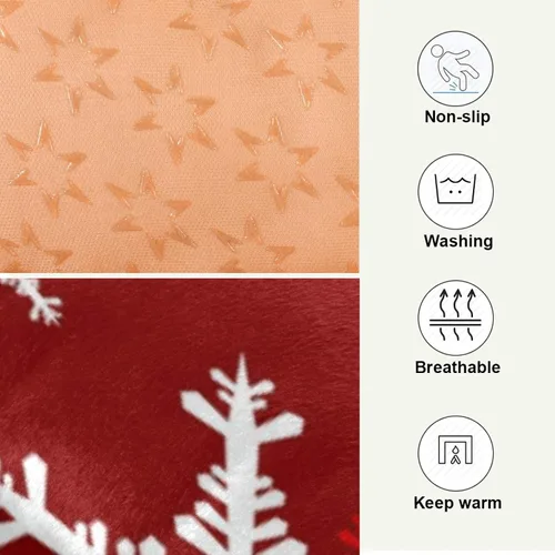 Vista 4 de Blueangle Cama para Mascotas de Copos de Nieve Navideños, Alfombrilla Suave para Jaula, Cojín Lavable Antideslizante para Jaula de Perro, Colchón