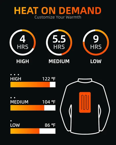 Vista 2 de HEWINZE - Chaqueta térmica para niños, chaqueta de forro polar para niños, chaqueta de calefacción eléctrica con batería de 5 V.