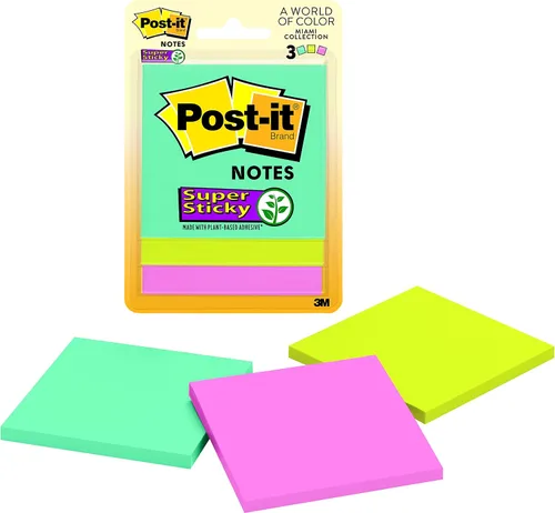 Vista 2 de Post-it - Notas súper adhesivas de 3 pulgadas x 3 pulgadas, 3