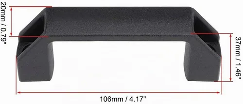 Vista 2 de uxcell Manijas plásticas del tirón 285.4 ft m centros del agujero para el equipo mecánico del equipaje 4pcs
