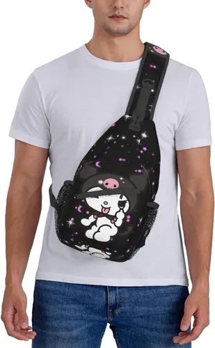 Vista 7 de Bolso casual para el pecho, bolso cruzado de dibujos animados, bolso de hombro kawaii para ciclismo, deportes, senderismo