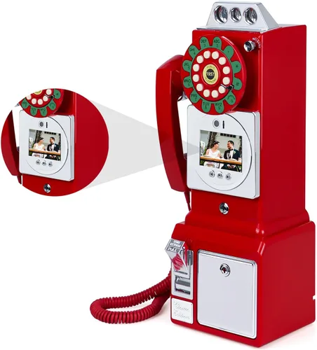 Vista 8 de Libro de invitados de audio y video, teléfono de boda, video HD 1080P, libro de invitados de estilo retro con batería de larga duración para bodas
