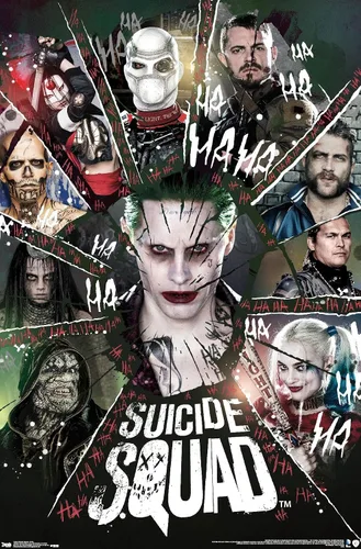 Vista 11 de Trends International DC Comics Movie - Escuadrón Suicida - Póster de pared circular, 14.725 x 22.375 pulgadas, versión enmarcada de madera de granero