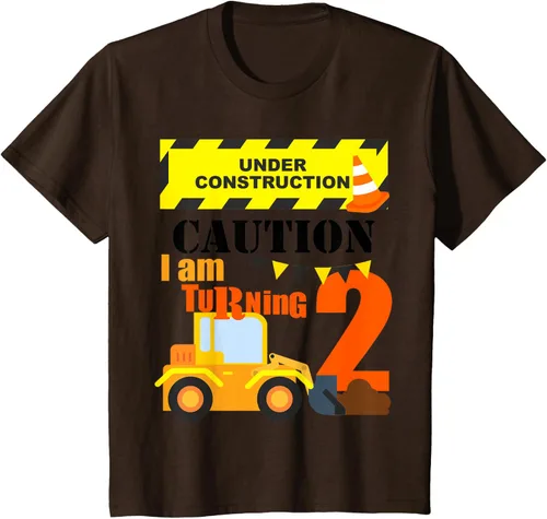 Vista 9 de Camiseta para niño de 2 años de edad con excavadora de cumpleaños para niños de 2ª construcción, Blanco, Kids 2