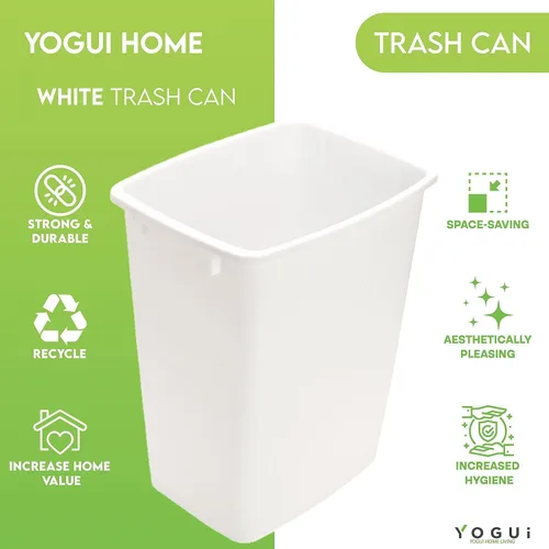 Vista 4 de Cubo de Basura de Plástico - Bote de Basura para Interior para Cocina, Hogar, Oficina y Uso Comercial - Gran Cubo de Eliminación de Residuos