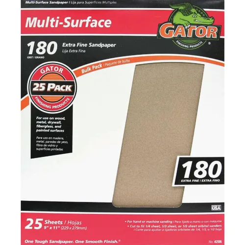 Vista 14 de Gator - Hojas de lijado multisuperficie de 9 x 11 pulgadas, grano 36, paquete de 25