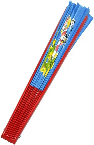 Vista 4 de Chino Kung Fu Tai Chi Fan Arts Dance/Practice Performance Bamboo Plegable Fan Peony Flower Pattern (azul)