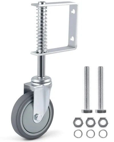 Vista 11 de ERKOON Rueda de Puerta de Carga Pesada con Resorte, Ruedas de Puerta Deslizantes de 10 cm para Puerta de Madera, Puerta de Tubo de Metal, Valla