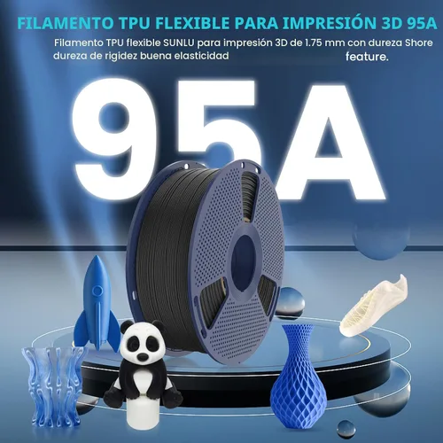 Vista 2 de SUNLU Filamento de TPU de 0.07 in, (22 lbs, 10 paquetes, 95a TPU)