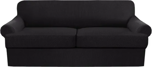 Vista 46 de Funda de sofá con cojín en T de alta calidad, juego de 4 piezas para sofás con cojines en T (se adapta a 72-90 pulgadas), protector de muebles suave